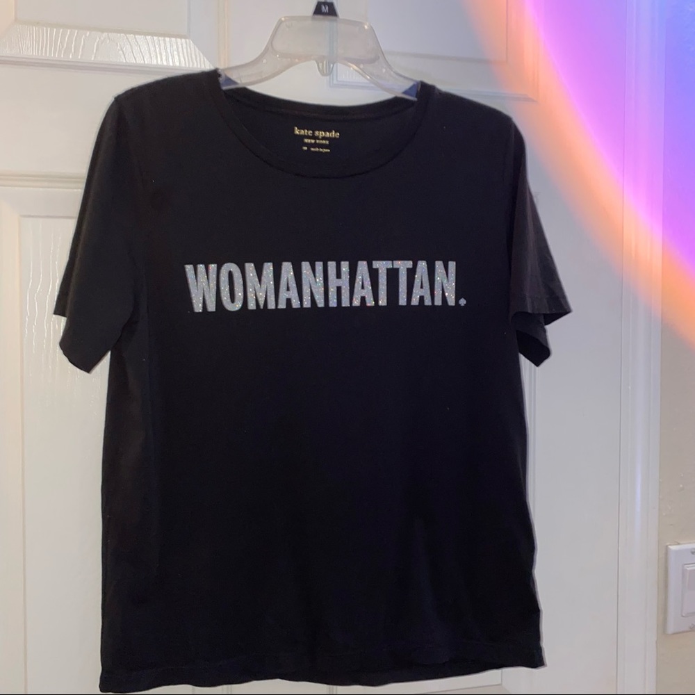 Kate Spade ♠️ | Glitter “Womanhattan” Tee